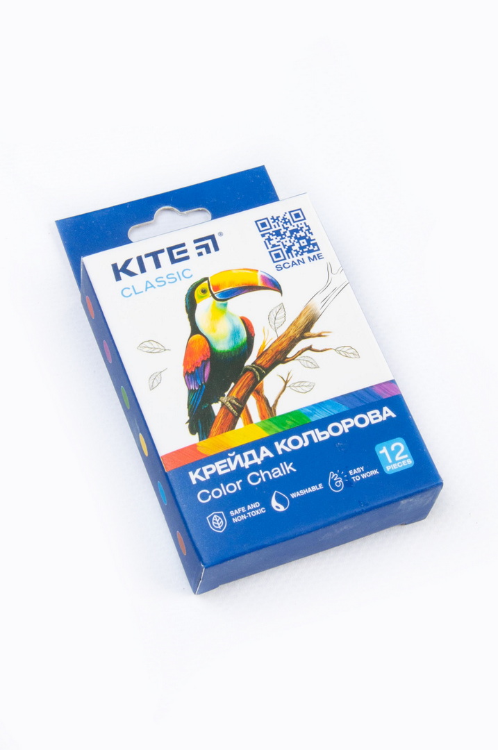 Крейда кольорова, 6 кольорів, 12 штук, KITE